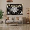 Aesthetic Black and White Sun Moon Tapestry Wall Decoration Hanging Tapestry for Bedroom Living Room 150 X 200cm/ 59 X 78.7inch