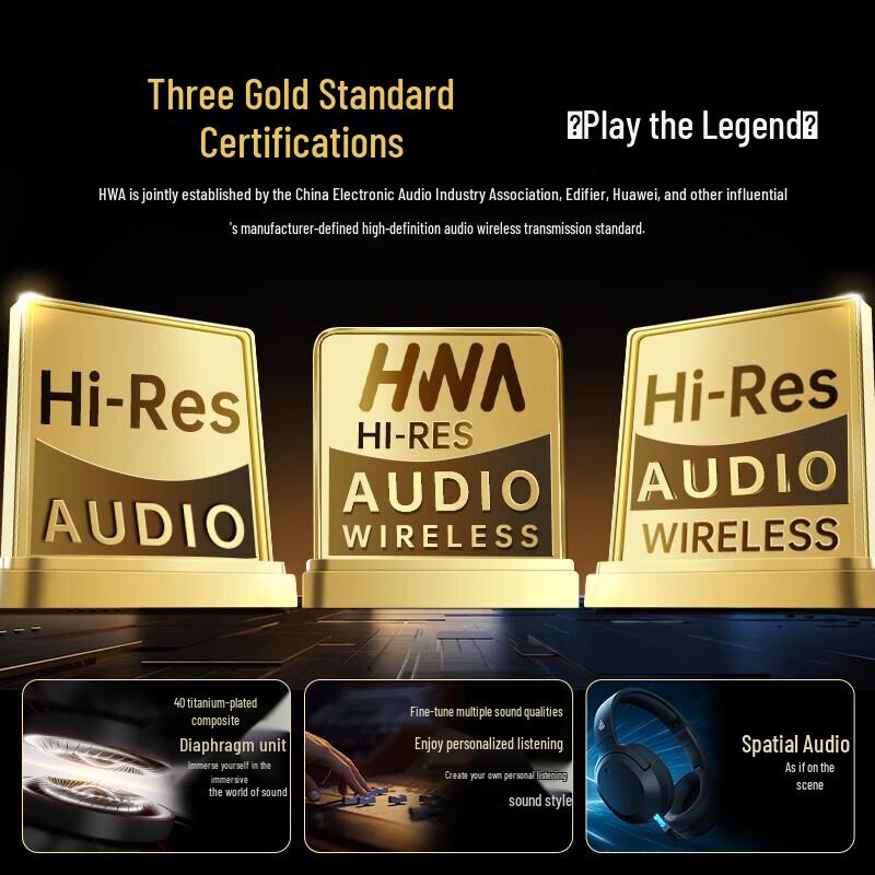 EDIFIER W820NB Triple Gold Standard Active Noise Cancelling Headset