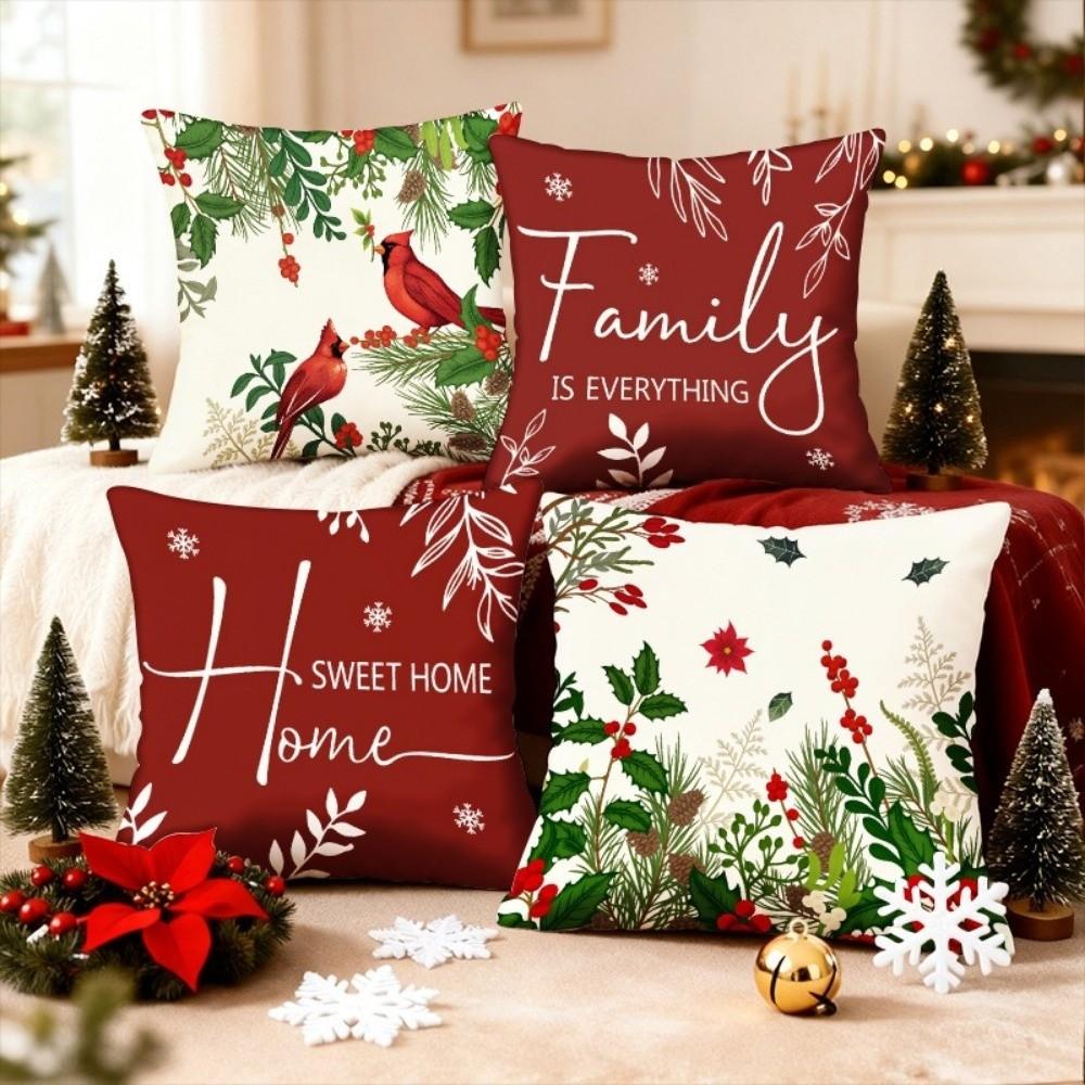 2D Printed Christmas Pillow Covers Tree Snowman Pillow Cover Party Supplies Xmas Pillowslip Sofa