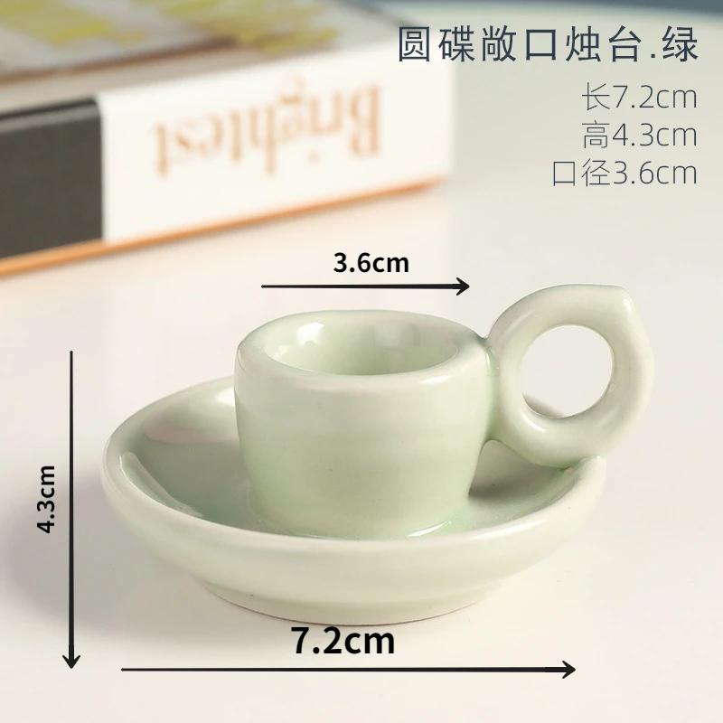 

Ins Nordic Style Small Ceramic Candlestick No Candle Home Small Wine Glass Shape Living Room Table Decoration Ornaments