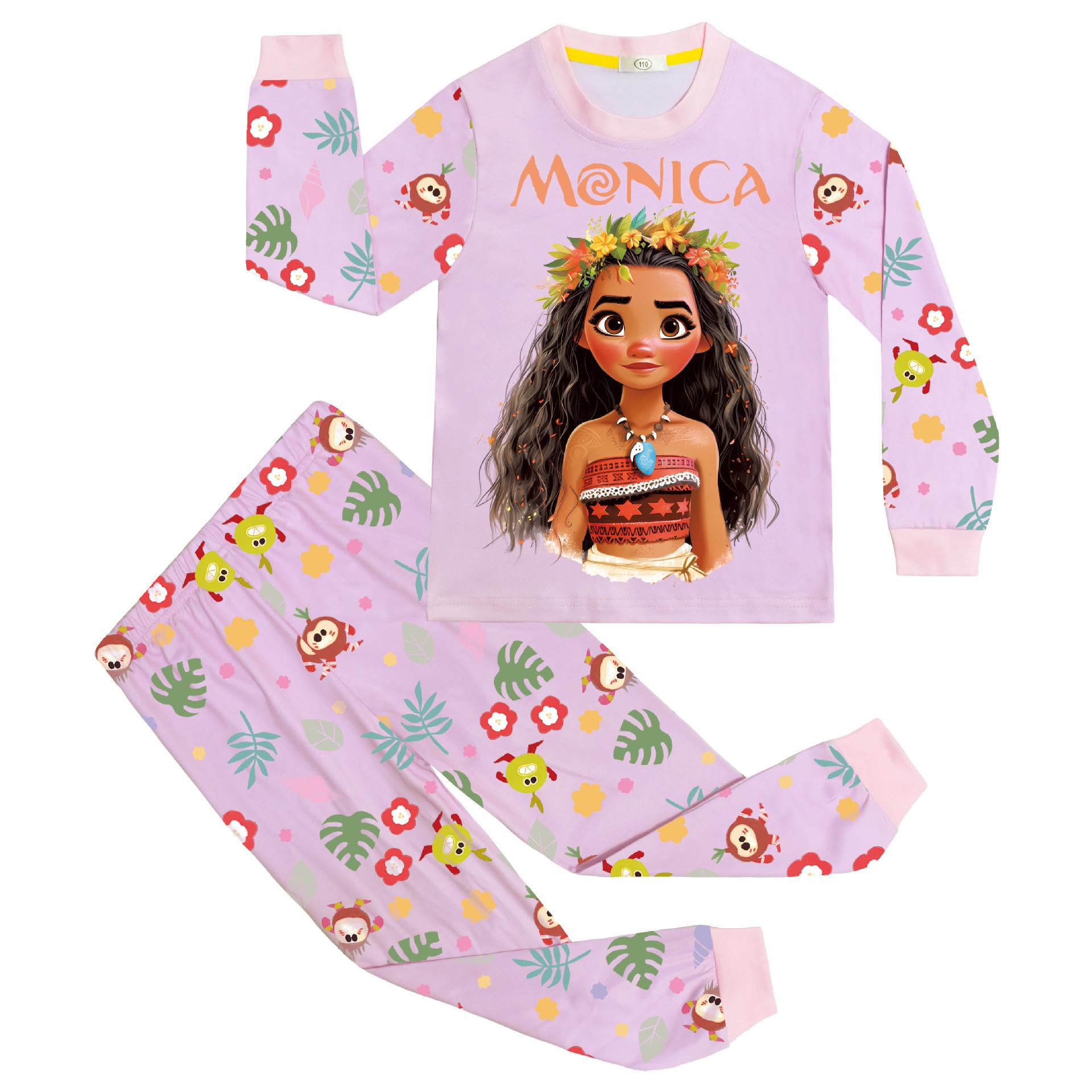 

Cartoon Digital Printing, Middle-Aged And Older Children S Loungewear Set, Long Sleeves + Pants Two-Piece Set 81071 140