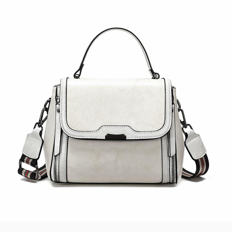 Luxury designer wax oil leather women's crossbody bag lady commuter handbill shoulder messenger bags