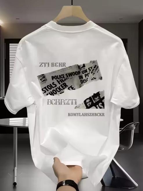 Summer New Shortsleeved Printed Tshirt Slim Halfsleeved Versatile Round Neck Casual Pure Cotton Body S