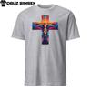 Unisex Short-Sleeve T-Shirt Colorful Crucifix Design | Christian Religious Tee