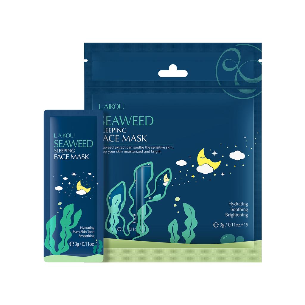 LAIKOU Algae Sleep Facial Mask 3g 15 Pcs Bagged Facial Mask