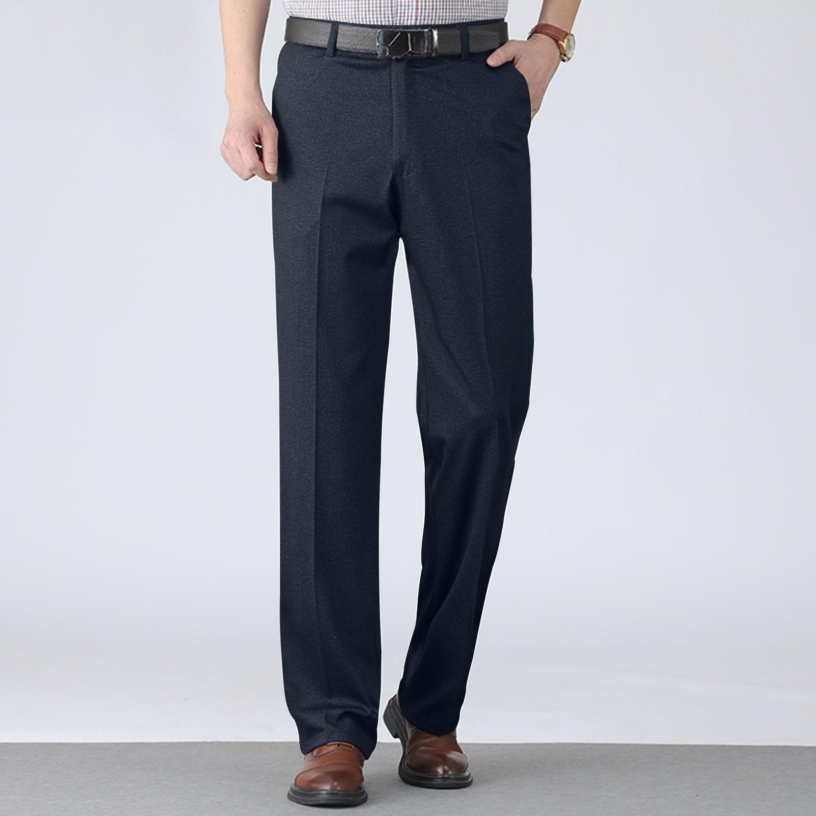 

Осень и зима Толстые летние тонкие классические брюки Повседневные брюки Длинные брюки с высокой талией Мужские брюки Эластичные XXXL