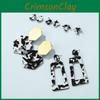 Trendy Acrylic Leopard Print Star Shape Earrings Perfect For Birthdays Holidays