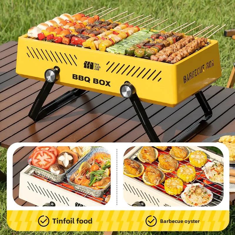 Portable Outdoor Barbecue Grill,304 Stainless Steel Barbecue Mesh,360 °ventilation,suitable for Camping,courtyard,outdoor Travel