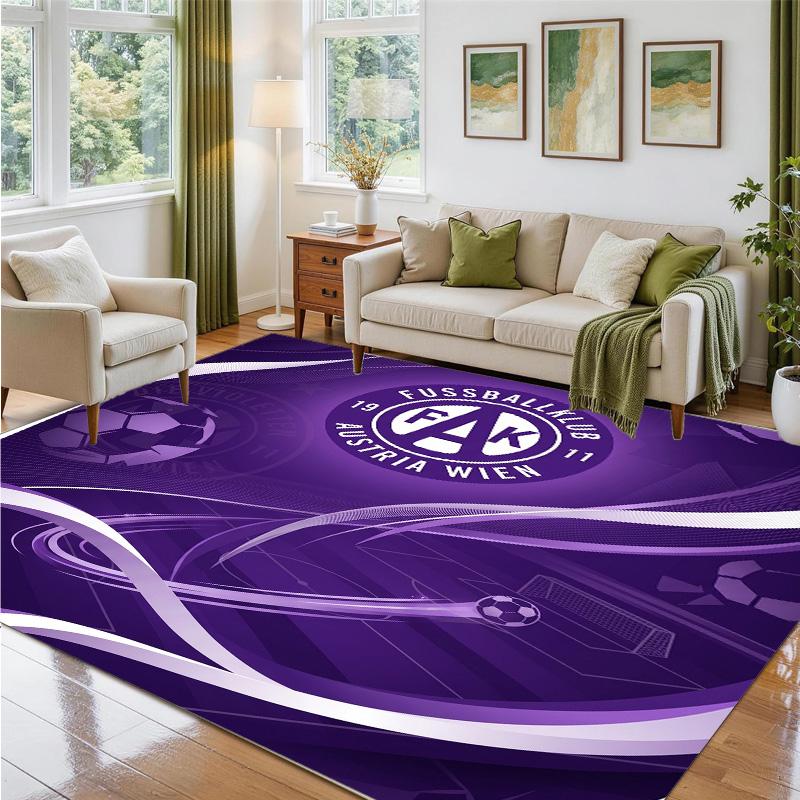Austria Wien FC Design Crystal Velvet Rug Soft Decorative Mat for Bedroom Entrance