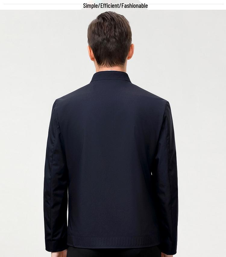 2024 Spring Men's Stand-up Collar Jacket for Middle-aged & Elderly Business Casual 