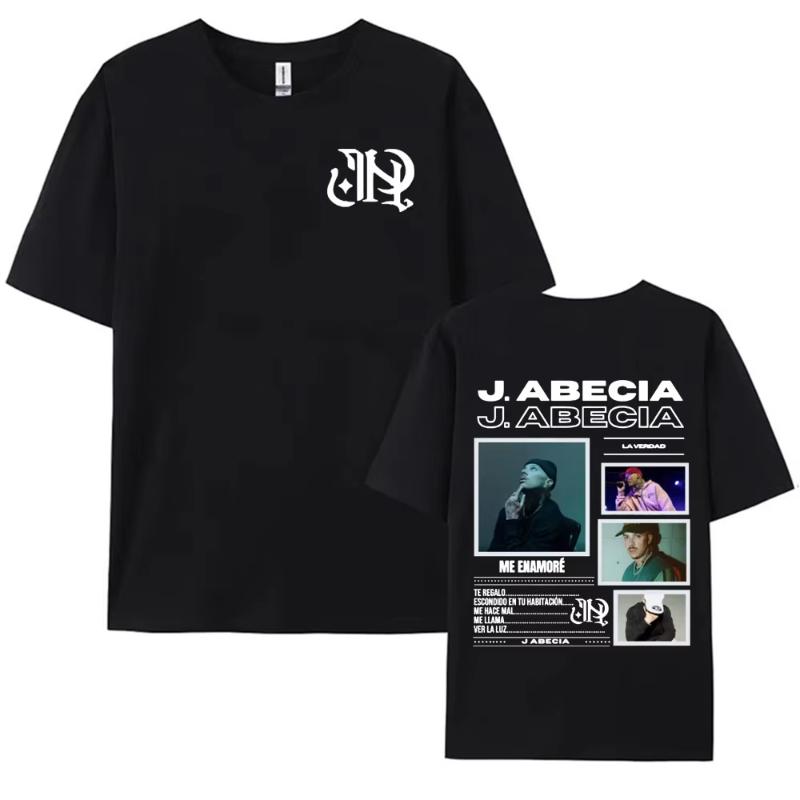 2026 New Rap Singer J Abecia La Verdad Album Tour Pattern Tshirt 2026 Summer Unisexs WOMENs Fashion Hiphop Music Cotton Tshirt S