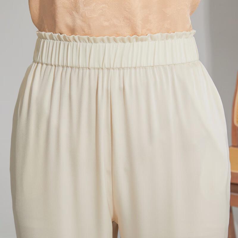 Women's Mulberry Silk Blend Straight-Leg Casual Pants