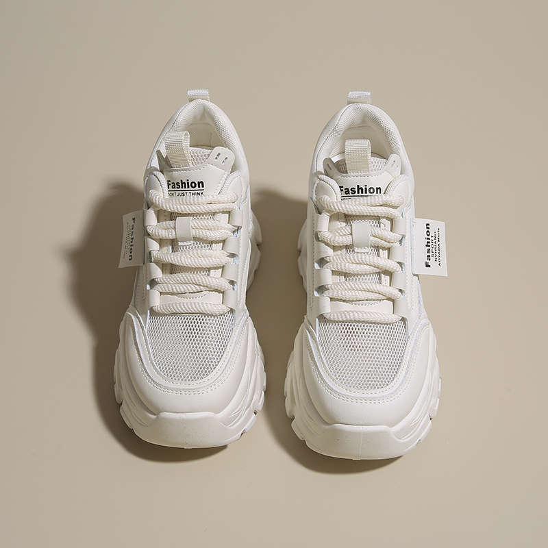 Women's Shoes New Summer Mesh Breathable Thick Sole Inner Height Increase Dad Shoes Small Sports Shoes Versatile