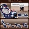 For iPhone 14 Pro Max Case PU Covered Metal Boardless Phone Back Cover with Kickstand