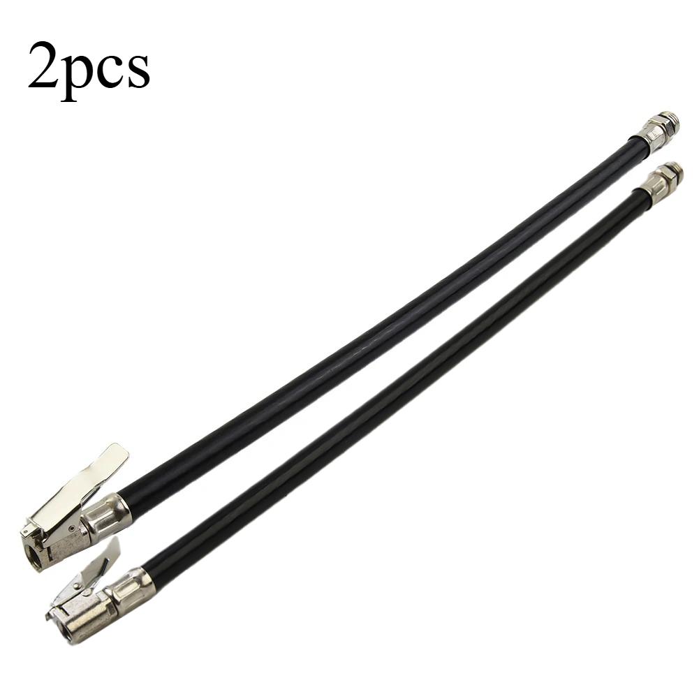 Air Tyre Inflator Pressure Car Auto Tire Hose Pump Gauge Hose Connector Flexible For Automobile Tires Fast Inflatable Rods