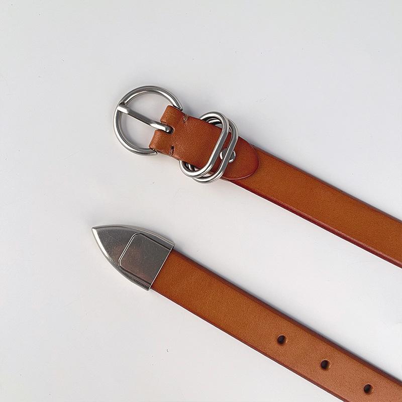 Top Layer Cowhide Retro Women's Genuine Leather Belt Casual Pants Jeans High-end Women's Simple and Versatile Belt