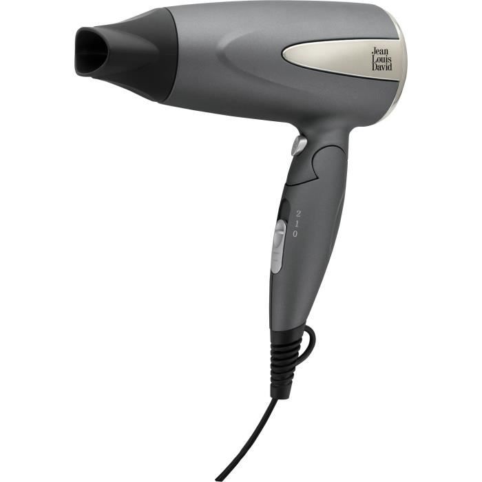 Seche-Cheveux - JEAN LOUIS DAVID - Moteur DC Ultra Léger - Format Compact & Manche Pliable - Idéal pour les Voyages - Bi-Voltage