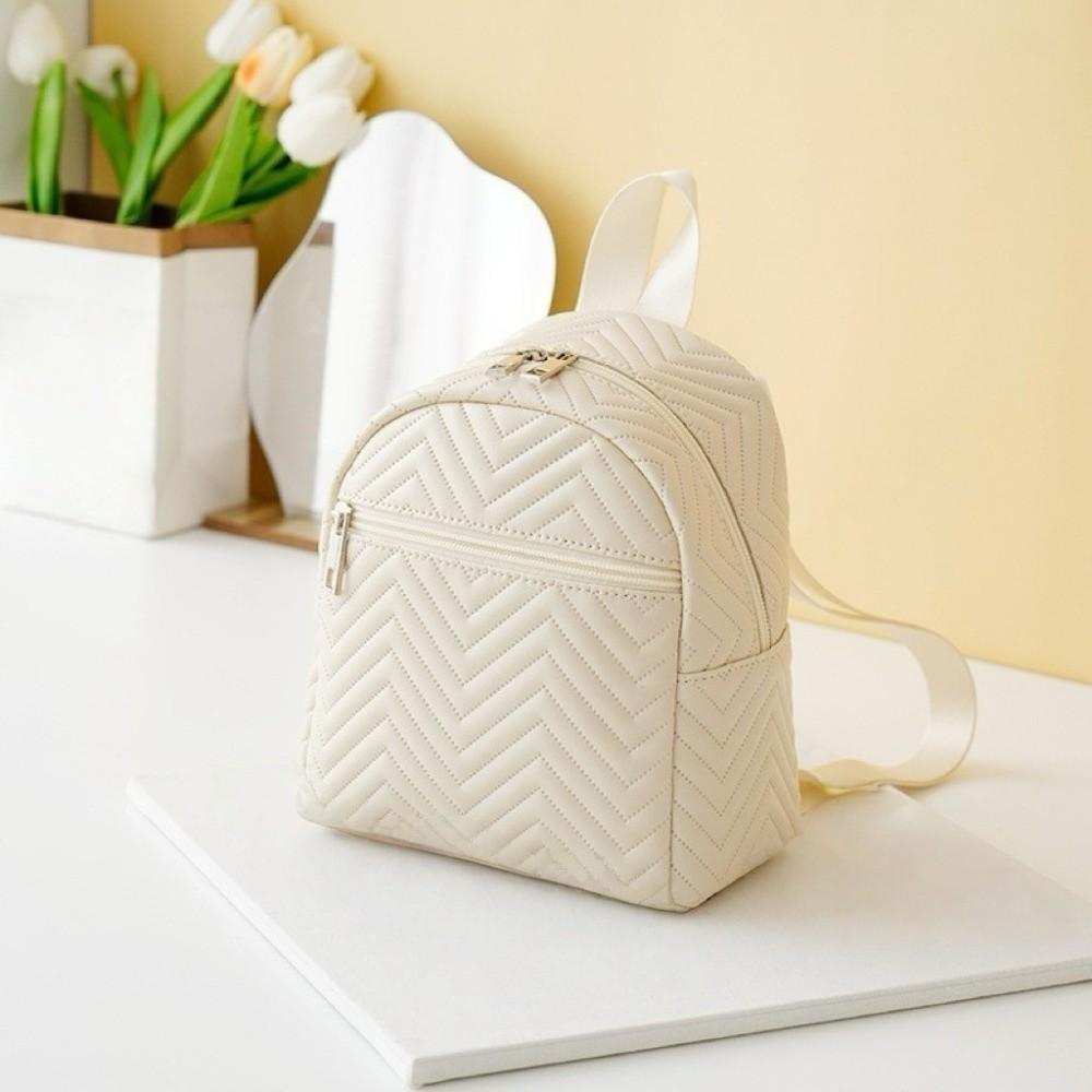 Elegant PU Leather Bag Korean Style Kids Mini Bag Fashion Triangular Stripes Backpack Gift