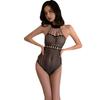 Female interest sexy transparent temptation neck hollow one-piece socks hot perspective pajamas pure desire suit