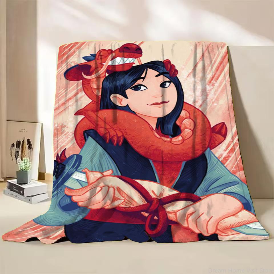 Disney Mulan Flannel Throw Blankets for Bed Sofa Home Bedroom Office Travel Children's Cover Blanket Kids Winter Warm Soft Gifts