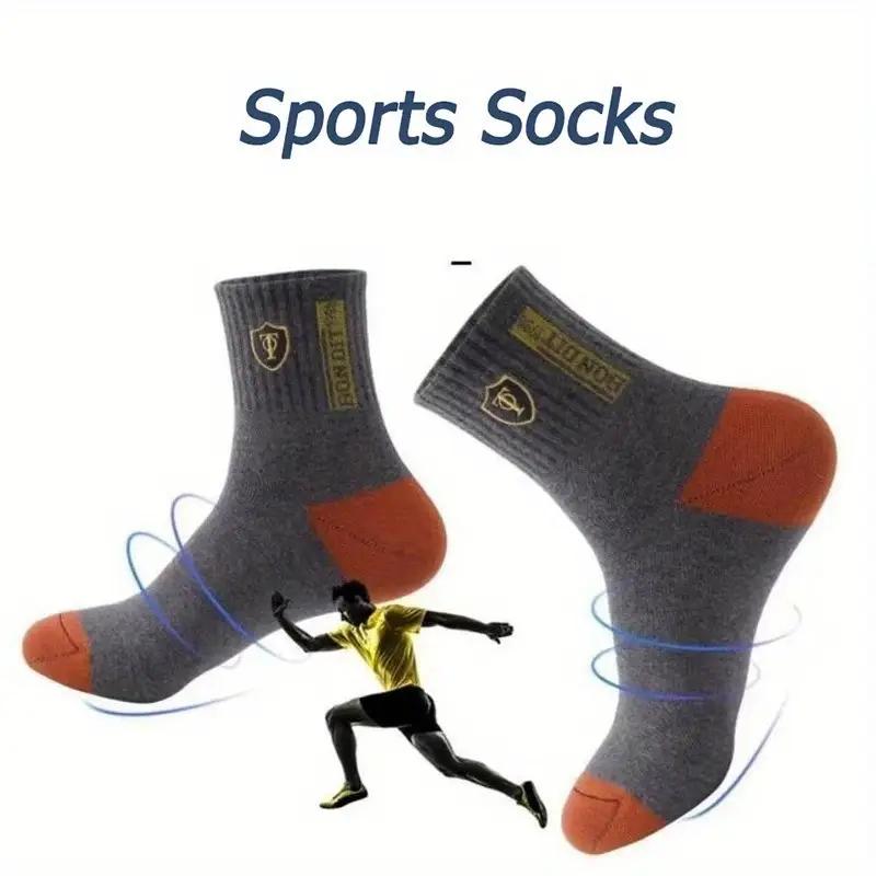 Lot de 10 paires de chaussettes de sport pour homme, 100 % polyester, respirantes et résistantes aux odeurs, en tricot, absorbant la transpiration, désodorisantes, pour le travail et le fitness en plein air