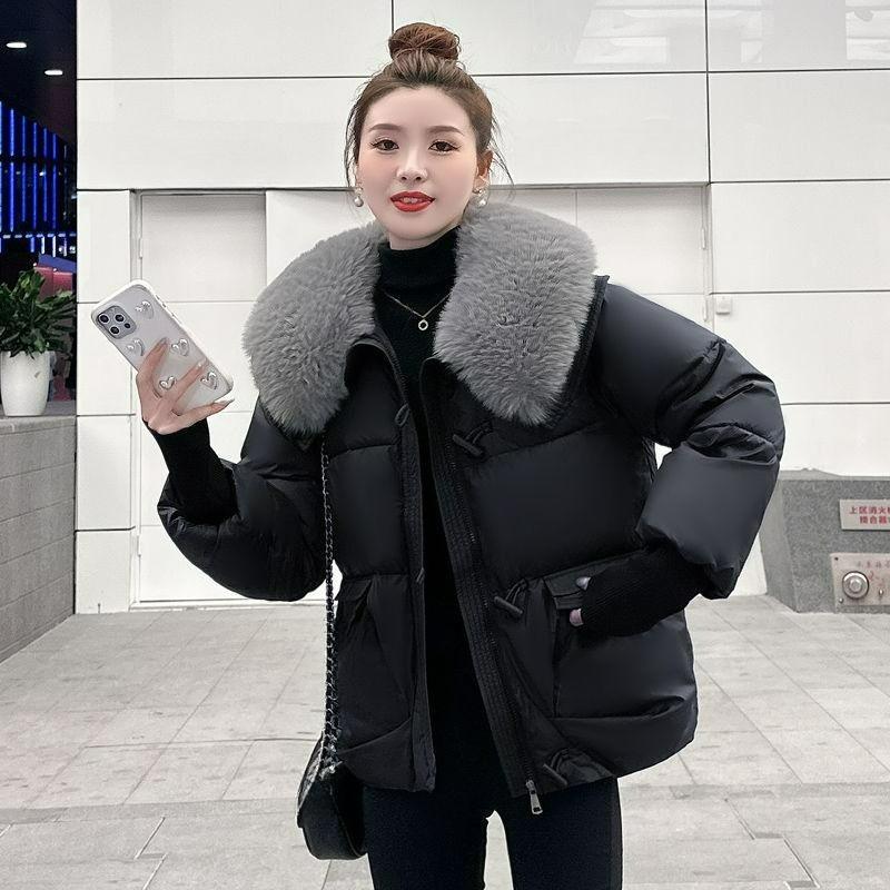 Padded Jacket Plus Size Down Padded Jacket Winter Fur Collar Thickened Short Western Style Loose Padded Jacket