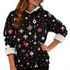 Women's Fashionable Casual Long-Sleeved Christmas Print Fleece-Lined Thick Hooded Sweatshirt
