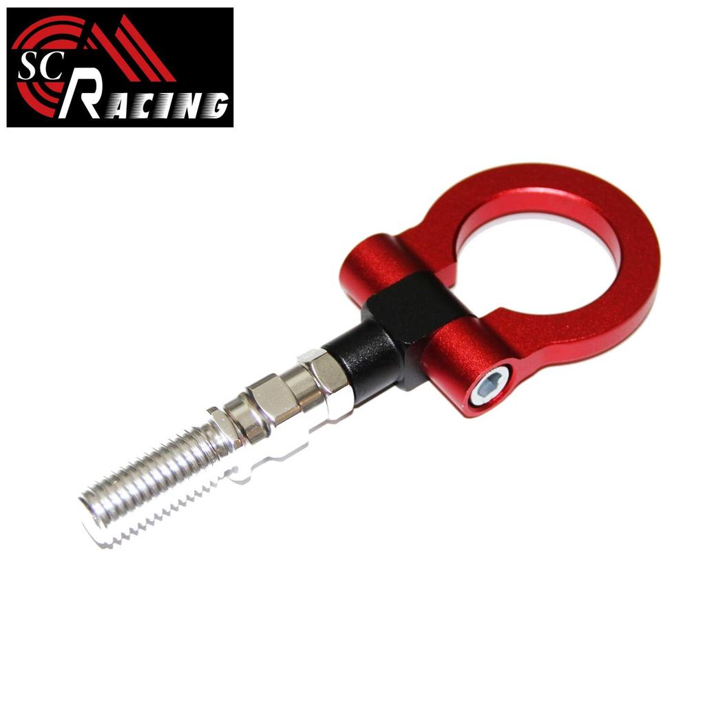 SC RACING Front Rear Tow Hook Aluminum M18 P2.5 Red Red Retractable Domestic Car