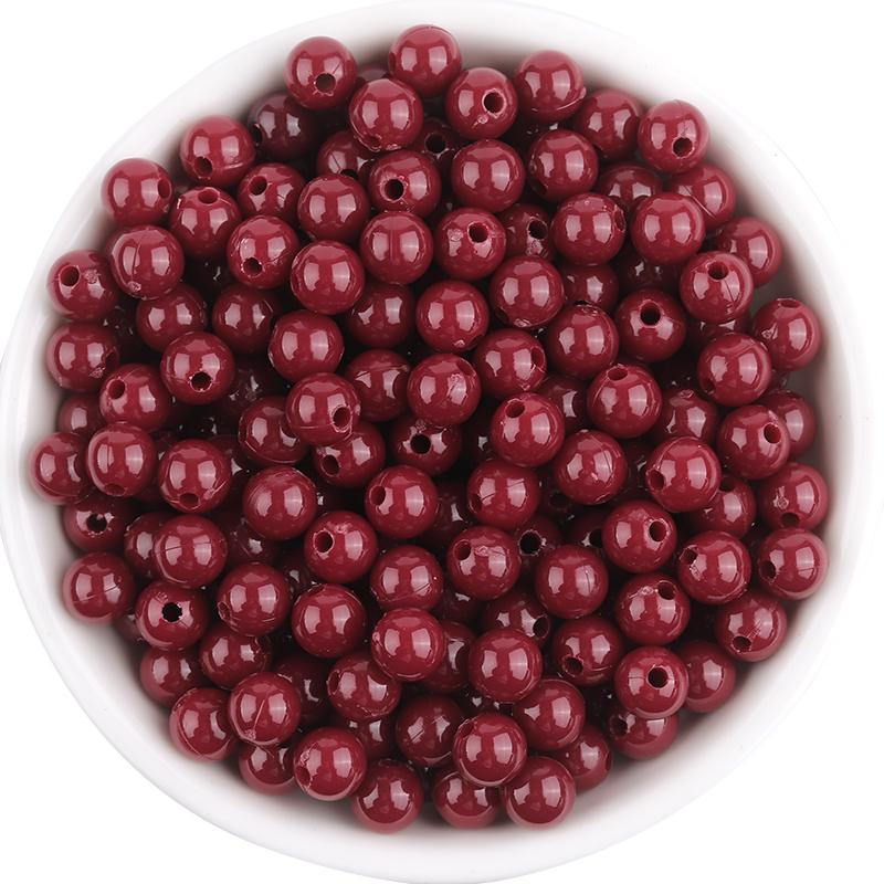 100Pcs 6mm Plastic Beads Solid Color Loose Spacer Round Beads For DIY Bracelets Phone Chains Jewelry Making Supplies Wholesale
