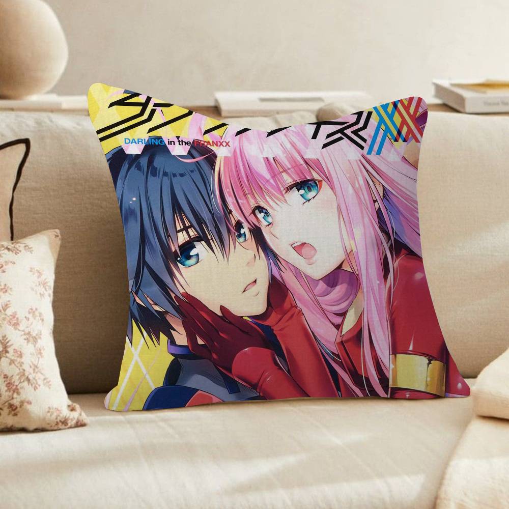 PC DDARLING In The FFRANXX Anime Cushion Cover Car Throw Pillow Case For Sofa Car Christmas Gift