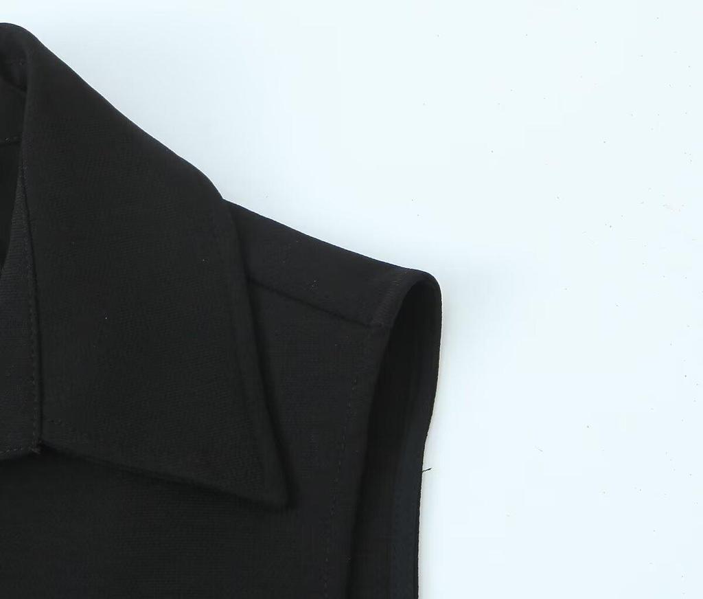 TAOP&ZA Women's Summer Neutral Waist-Hugging Single-Breasted Vest Top