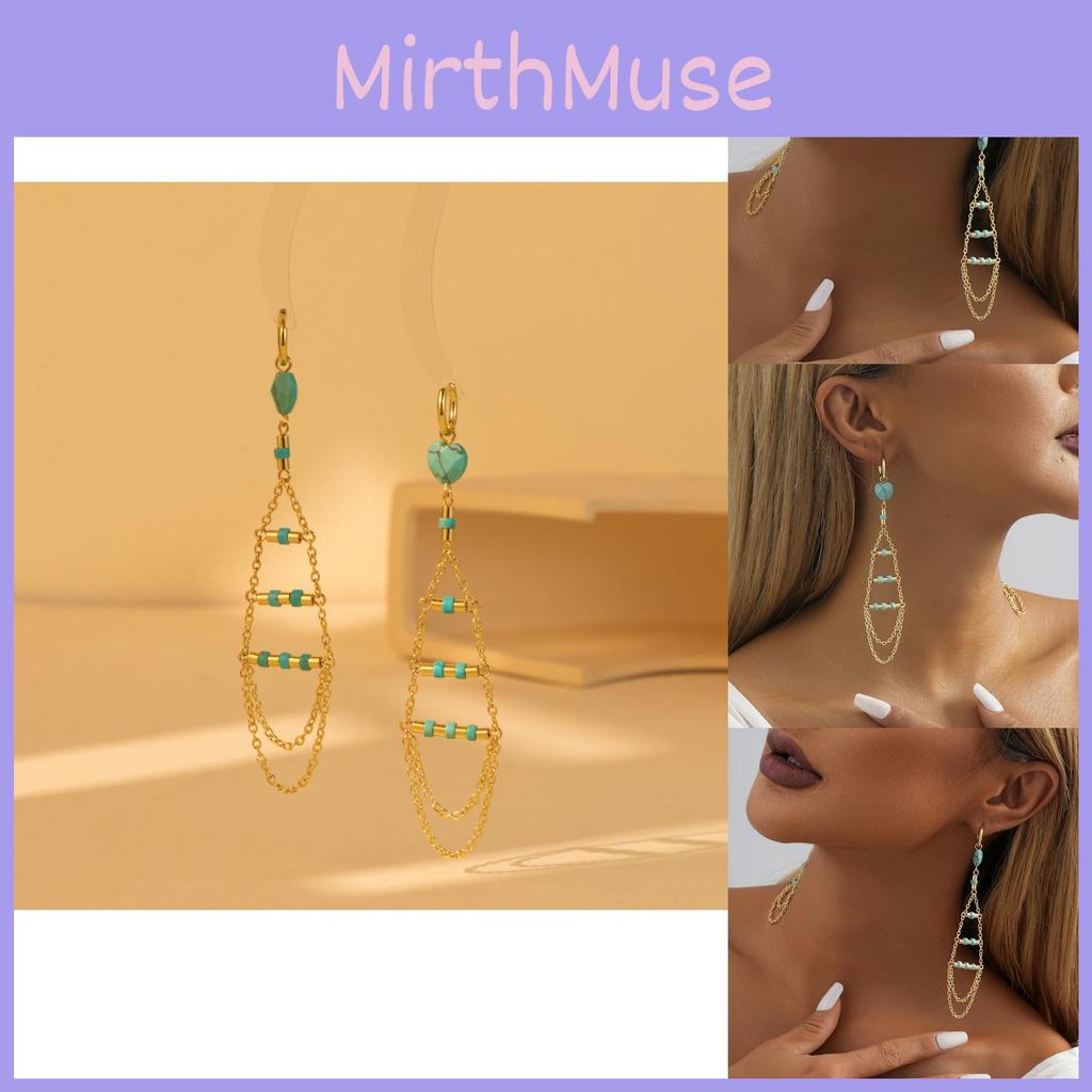 Modern Irregular Natural Stone Earrings With Elegant Gold Plating And Fringe