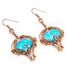 Larimar Earrings, 999 Copper Wire Wrapped Jewelry, Gemstone Earrings, Gift For Her Handmade Dainty Jewelry