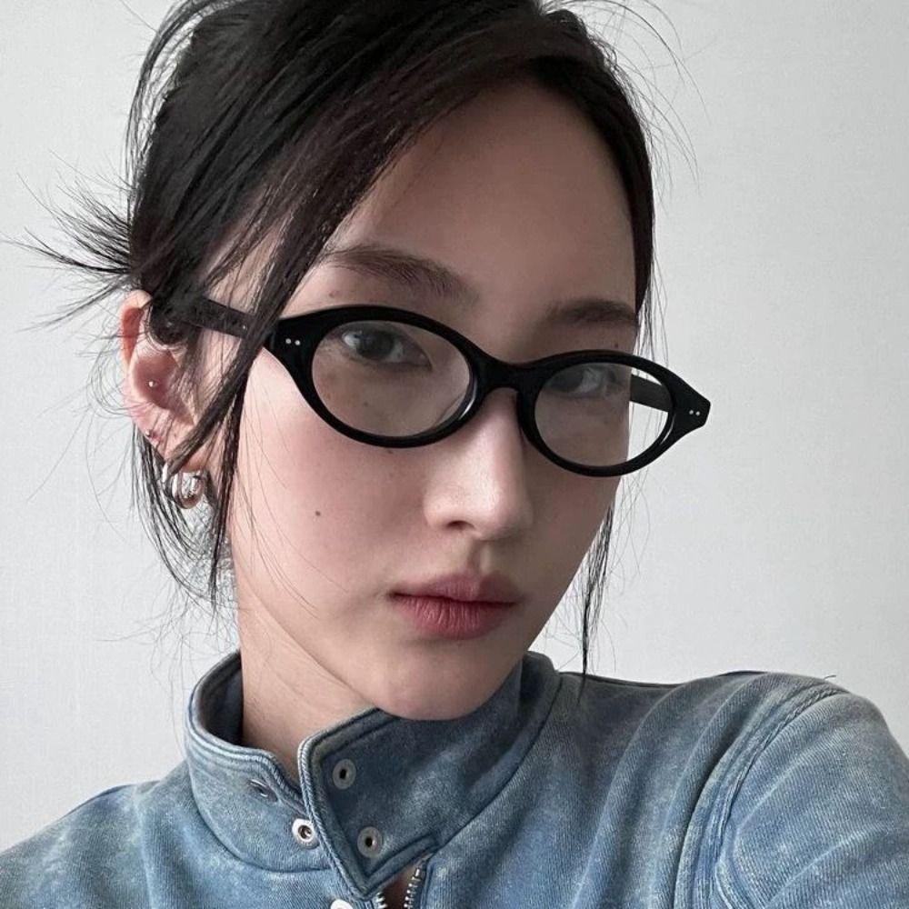 Anti Blue Light Flat Spectacle Glasses Round Frame Leopard Pattern Glasses  All-match