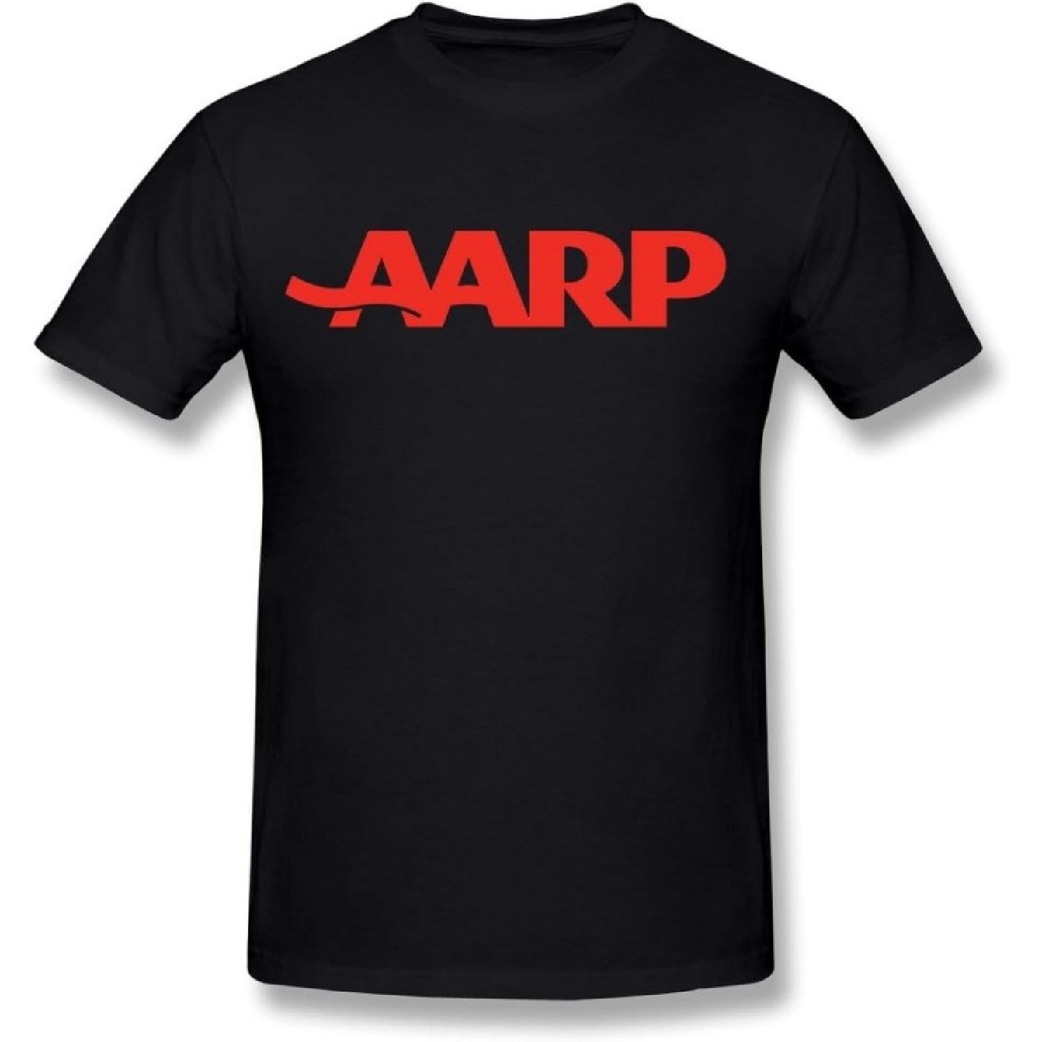 FENGTING Men s AARP Logo T-shirt Black Tee S