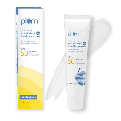 2% Niacinamide & Rice Water Sunscreen SPF 50 PA+++ for Oily, Dry & Combination Skin 15g Pack