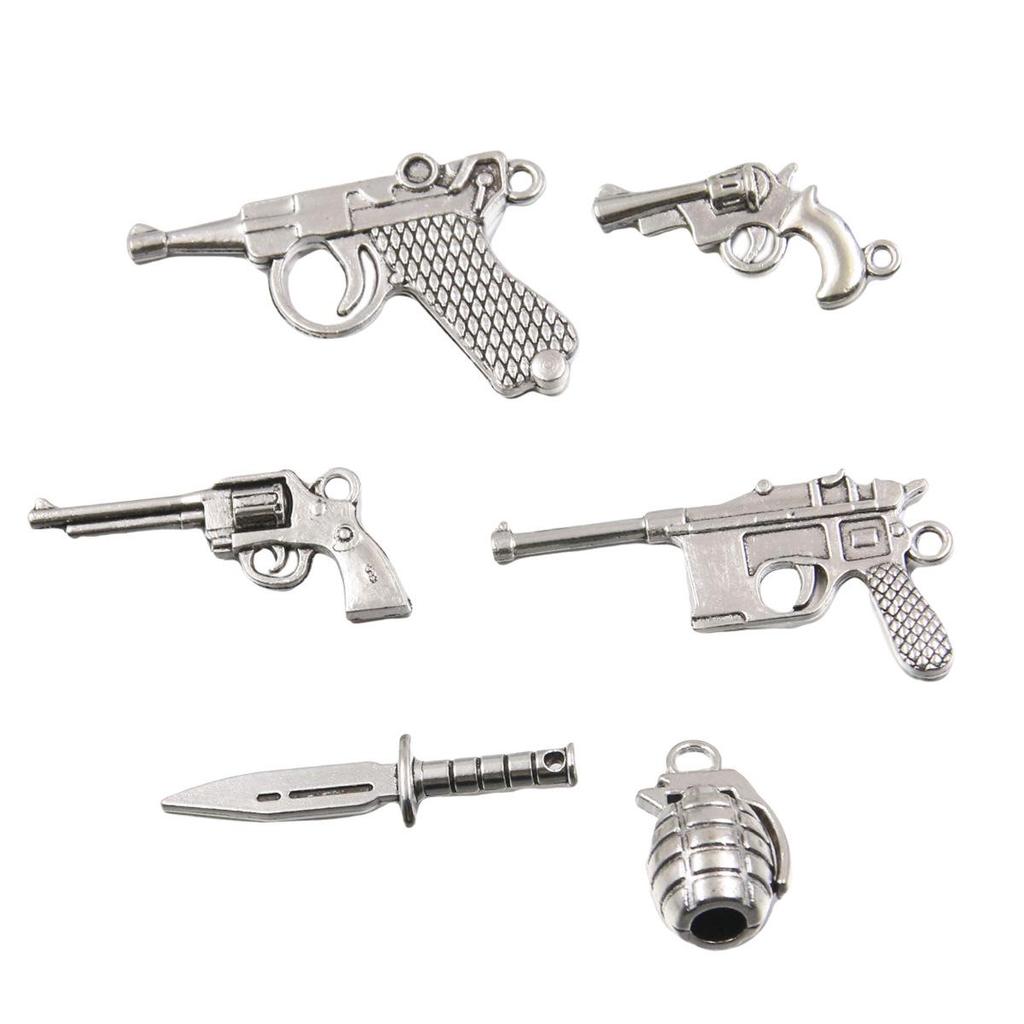 DIY Weapon Charm Pendants - Gun, Grenade, Dagger Models