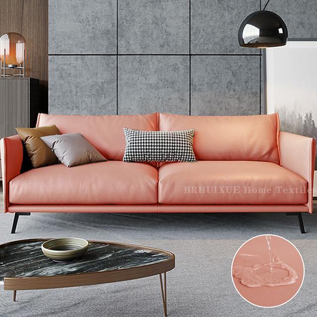PU Leather Sofa Cover Durable Waterproof Sofa Seat Cushion Cover For Living Room Stretch L-shaped Sofa Slipcovers Protector