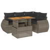 Vidaxl 5-Cz. Garden Lounge Set, Cushions, Grey PE Rattan