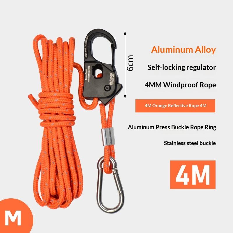 Aluminum Tent Rope Tensioner 5MM 5M Non-Slip Adjuster Buckle High Load Capacity for Camping Outdoor Gear