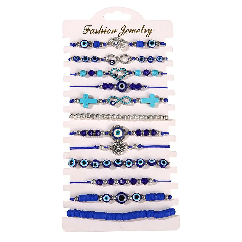 Hot Selling Rice Bead Bracelet Woven Bracelet Devil's Eye Bracelet Turkish Eye Jewelry Women's Bracelet