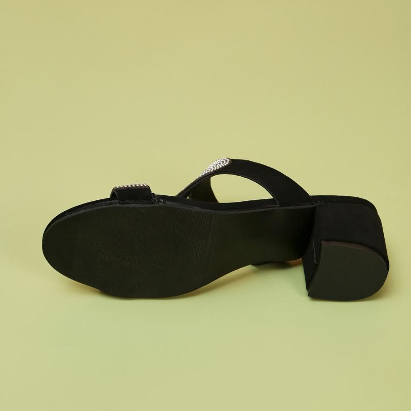 2024 New Summer Women's Fashion Open Toe Slip-On Flats Comfortable Slippers Rhinestone Designer Beach Party Sandals for Women