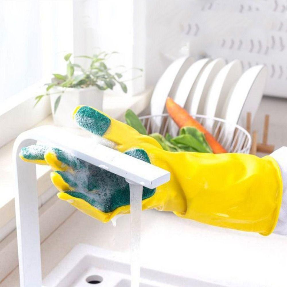 Right Hand with Cleaning Cloth Dishwashing Cleaning Gloves Lengthened Laundry Gloves