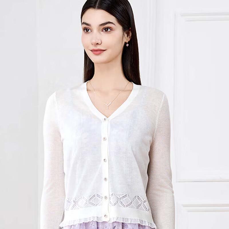 JESSIE Women's Elegant V-Neck Long Sleeve Cardigan