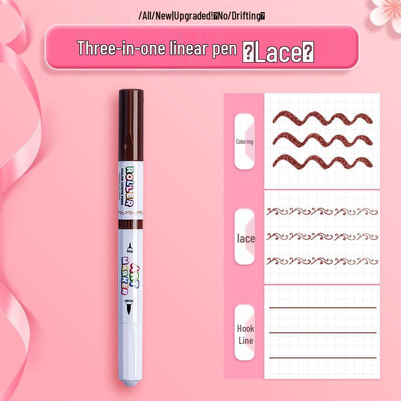 3-in-1 Lace Contour Butterfly Stamp Watercolor Pens for Students & Kids