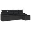 VidaXL Ensemble de canapé de jardin 5 pièces avec coussins en poly rattan noir 3346683
