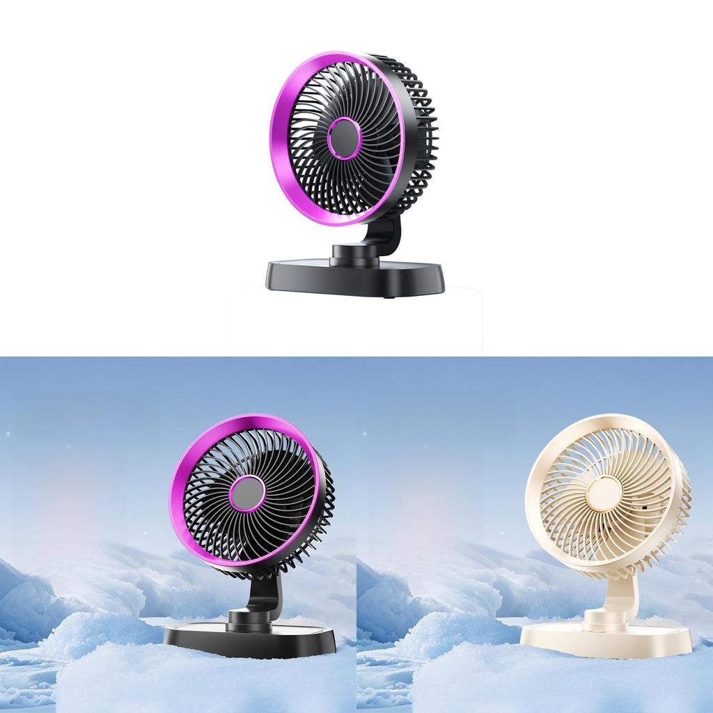Mini Desk Fan Rechargeable With Led Night Light For Dorm Room Home Office Relaxation