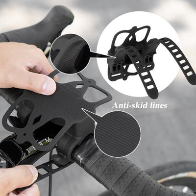 Uchwyt na telefon silikonowy do roweru, mocowanie na kierownicę, regulowany, podwójny pasek, antypoślizgowy, odporny na wstrząsy, MTB