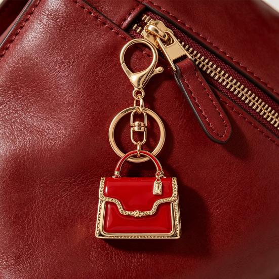 Schlüsselanhänger Anhänger Emaille Mini Handtasche Design Schlüsselanhänger mit Anti-Oxidation Hummerverschluss Dekorative Rucksäcke Zubehör