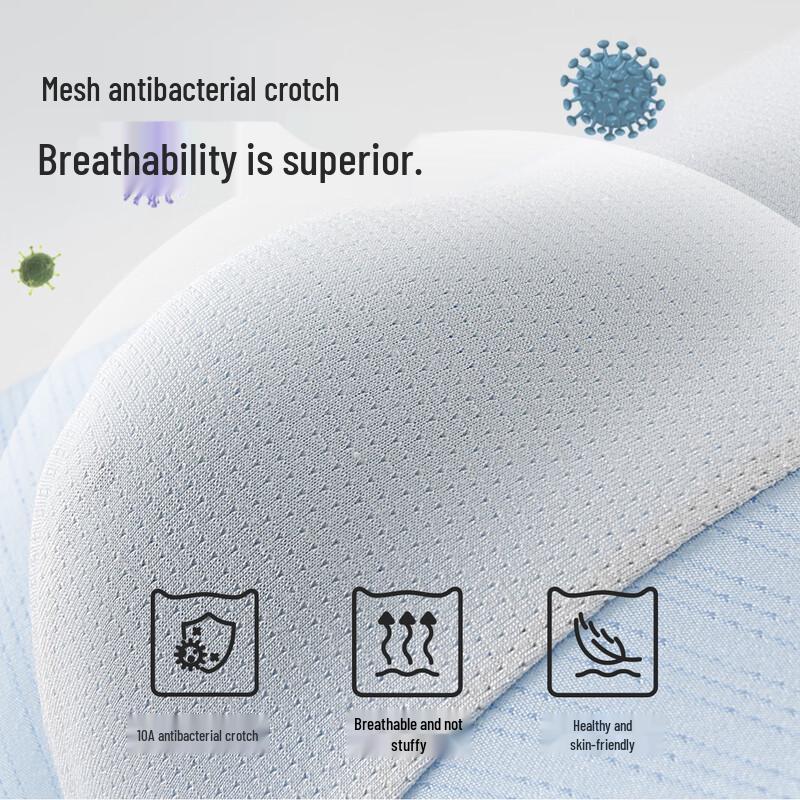 MaoRen Teen Boys Ice Silk Breathable Underwear 4-Pack